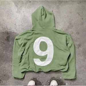 เสื้อฮู้ดผู้ชายผ้าฝ้ายผ้าเทอร์รี่มีฮู้ดแฟชั่นโอเวอร์ไซส์ดีไซน์ใหม่ - Product Image 2