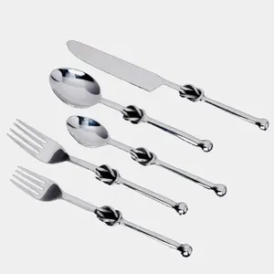 Aço inoxidável Metal Talheres Conjunto Finest Quality Table Top Cozinha Louça Colher Garfo Faca Conjuntos