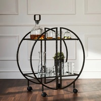 Nouveau chariot de bar à 4 roues en métal pour servir du vin et de la bière Chariot et chariot de service de nourriture antique en or de luxe au design unique à vendre