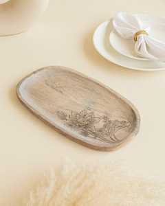 Bandeja Cuadrada de Madera de Acacia Sólida con Asa, Diseño Moderno, Personalizable para Ramadán y Bodas - Product Image 3