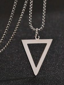 Venta al por mayor de fábrica, collares cuadrados triangulares de plata 925, colgante, joyería de plata de ley a la moda, declaración para mujer - Product Image 4