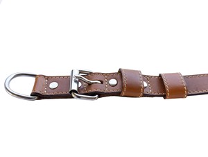 Personalized Handmade Full Grain Leather Dog Collar Stainless <b>Steel</b> Hardware Reflective Design - Product Image 5
