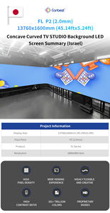 Canbest Fl P2 2Mm 13760X1600Mm 45.14Ftx5.24Ft Fondo de estudio curvo cóncavo Pantalla LED Pared de video en Israel - Product Image 3