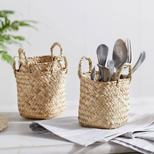 ที่ใส่ปากกาจากหญ้าทะเล รูปทรงต่างๆ ตะกร้าเก็บของจากหญ้าทะเล ตะกร้าตั้งโต๊ะจากวัสดุธรรมชาติ - Product Image 3