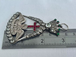 GRAND AUMÔNIER COLLIER D'OFFICIER BLEU LODGE BIJOU Collier maçonnique Collier grand passé Maître Bijou Plaqué or Franc-maçon Mason Ronpex - Product Image 4