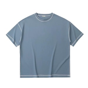 Camiseta personalizada de alta calidad, en blanco de gran tamaño con camiseta lisa Camiseta de algodón Gsm, camisetas transpirables básicas de manga corta con etiqueta privada - Product Image 6