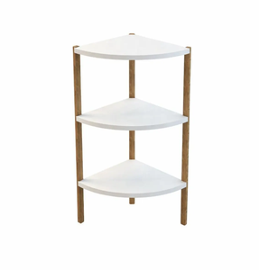 3-Tier Triangle Wooden Shelf <b>Unit</b> Corner <b>Storage</b> Shelf <b>for</b> Bathroom & Living Room - Product Image 1