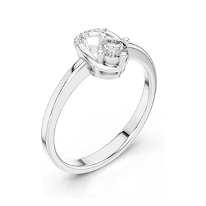 Bague en diamant de laboratoire en forme de fer à cheval 0,183 CT pour femme, diamants CVD VVS-VS EF, or 18 carats, 14 carats, 10 carats et argent 925, rose, jaune - Product Image 6