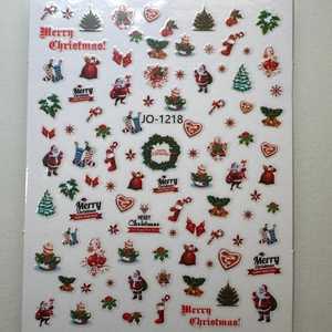 Pegatinas 3D para Uñas de Navidad, Calcomanías Festivas para Decoración de Uñas, Material de Gel de Resina, Forma de Corazón, Muestra Gratis, Estilo Francés de Verano - Product Image 1