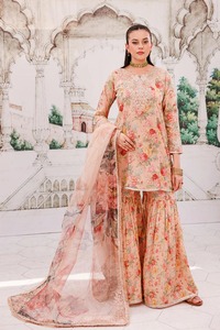 Traje tradicional pakistaní de lino bordado de 3 piezas para mujer, Ropa Étnica Formal que incluye ropa Shalwar Kameez Salwar Kameez - Product Image 2