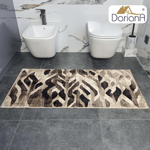Alfombra Moderna DarianA de Felpa Beige Abstracta, 60x90 cm, Suave, de Poliéster, Delgada, Antideslizante, Lavable a Máquina, con Respaldo de Látex, Rectangular, para Uso Doméstico - Product Image 3