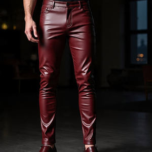 2024 Pantalon en cuir véritable extérieur Hip Hop Mid Plain pour hommes de haute qualité | Coupe-vent respirant sur mesure respectueux de l'environnement - Product Image 3