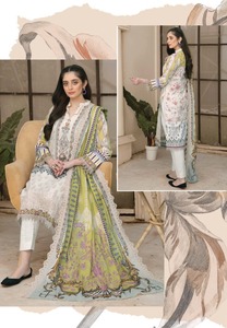 ชุดสูทผ้าฝ้ายสำหรับผู้หญิงชุดเดรสปักลายสไตล์ปากีสถานสำหรับอินเดียปากีสถาน - Product Image 5