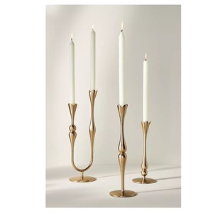 Stylish Stainless Steel and Iron <b>Candle</b> <b>Holder</b> Set High Quality Home and Party Metal Candleholders Silver - Product Image 5