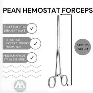 Pince hémostatique droite en acier inoxydable de 8 \ "de long pinces chirurgicales de verrouillage pour outils de pêche d'extension de cheveux - Product Image 2