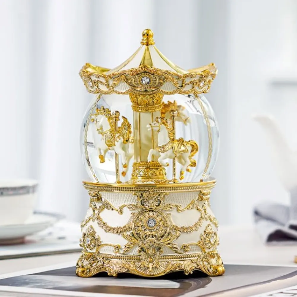 ODM Snow Globe carousel music box