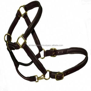 Équipement d'équitation de qualité d'exportation de haute finition fait à la main licou en cuir durable rembourré doux avec accessoires en laiton massif - Product Image 5
