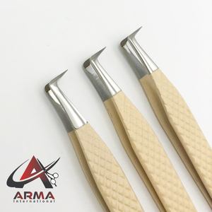 Pinzas de extensión de pestañas de acero inoxidable de mega Volumen de 90 grados, punta de fibra sostenible, pinzas de pestañas de etiqueta privada - Product Image 4