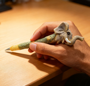 Bolígrafo de elefante gris de resina con perplejidad, bolígrafo colorido de <span class=keywords><strong>animales</strong></span> de zoológico, instrumento de pluma de escritura para papelería fresca - Product Image 2
