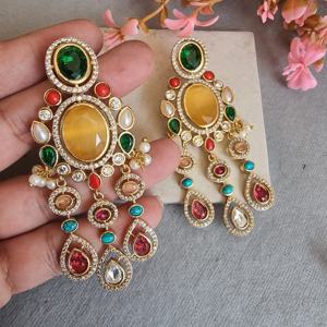 Diseñador CZ Jhumka Pendientes Piedras de circón brillantes para boda Compromiso Fiesta Desgaste Accesorio de moda Principalmente - Product Image 4