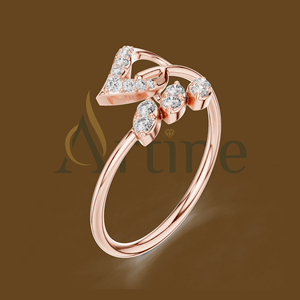 18K Floral design <b>adjustable</b> <b>ring</b> for women - Product Image 1