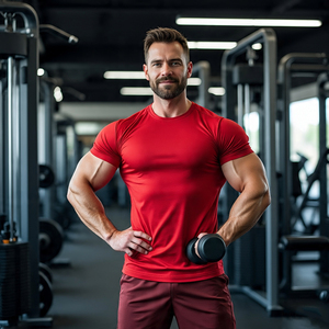 Gym Fitness Wear Athletic Tee Shirt Hommes Haute Qualité Workout Muscle Fit T Shirt Hommes 100% Polyester Short Sleeve TShirt Hommes - Product Image 3