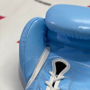 Guantes de Boxeo de Cuero 100% Originales de Alta Calidad, Hechos en Pakistán, Guantes de Boxeo para Hombre Más Vendidos, Color Azul - Product Image 3