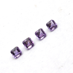 Amatista Natural de Brasil 3x3mm Asscher Facet 0,14 Cts Piedra preciosa suelta de corte elegante cuadrado de amatista de alta calidad para la fabricación de joyas - Product Image 3