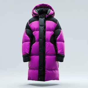 แจ็กเก็ตทรงพองสำหรับฤดูหนาวโลโก้หน้าคอตั้งทำจากผ้าใบแบบทันสมัย - Product Image 1