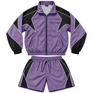 Ensemble coupe-vent et short d'été respirant de qualité supérieure, personnalisé, léger, 100% polyester, style streetwear deux pièces pour homme - Product Image 1