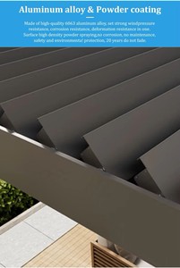 Pergola de jardin en aluminium ajustable Pergolas de jardin en aluminium Pavillon de jardin en aluminium motorisé Usine du Vietnam - Product Image 2