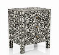 Table de Chevet Moderne de Luxe en Os Incrusté, Style Fantaisie, Durable, Faite à la Main, en Bois, pour Salon, Meuble Décoratif, Prix Abordable Z