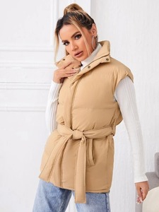 Chaleco acolchado de Invierno para mujer de alta calidad con cuello levantado, nuevo estilo, chaleco acolchado tejido con logotipo personalizado transpirable y a la moda - Product Image 3