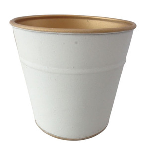 Maceta redonda de hierro moderna con cobre antiguo utilizable para macetas y suministros de jardín decorativos dorados para el hogar macetas de flores - Product Image 6