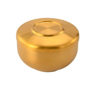 Stainless Steel Serving Bowl with Lid Gold <b>Silver</b> Finish Food Grade Metal Tableware for Hotel Restaurant Catering Kitchen Use - Product Image 2