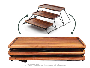 Bandeja de servicio de 3 niveles de madera de acacia, soporte para cupcakes y Plato decorativo para exhibición de buffet de postres para fiestas - Product Image 2