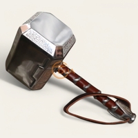 Thor Mjolnir Hammer coleccionable 1:1 Cosplay disfraz Prop juguete Metal con soporte para fanáticos y coleccionistas de Marvel