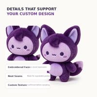Boneka Plush Kucing Rubah Mini Lucu 10cm, Boneka Hewan Custom Berkerudung dengan Ekor untuk Hadiah, Koleksi, dan Eceran