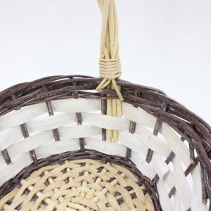 Cesta de Flores Hecha a Mano con Tiras de Mimbre Natural, Mueble de Almacenamiento Elegante - Product Image 3