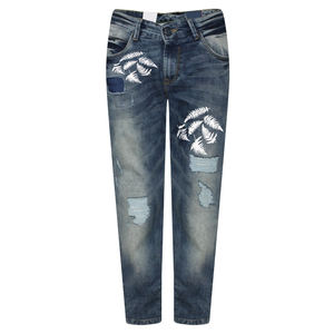 Professional Made New Stylish Women <b>Jeans</b> Pant Screen Printing <b>High</b> Demanded Mid <b>Waist</b> Canvas Fabric Straight Pattern Denim Pant - Product Image 2