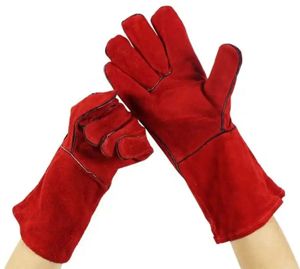 Gants de sécurité industriels en cuir à manches longues JNM SAFETY JNM-5249, résistants à la chaleur, antistatiques, longueur 40 cm, pour le soudage - Product Image 1