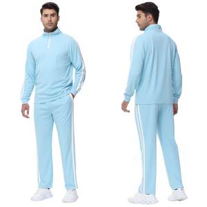 Chándales para hombre de 2 piezas de manga larga atléticos con cremallera completa chándal conjunto de chándal informal al aire libre ropa de calle conjunto de chándal deportivo - Product Image 3