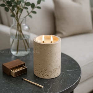 Direct Factory Wholesale Travertine Candle <b>Jars</b> Premium <b>Marble</b> Candle Holders Natural Stone Vessels for Decoration Gifts - Product Image 3