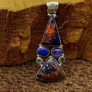 สร้อยคอจี้เงินสเตอร์ลิง925ทันสมัยพร้อมจี้อัญมณีหลากสีจี้แฟชั่นสำหรับผู้หญิงและเด็ก - Product Image 1