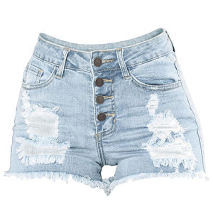 2025 Jeans Shorts Fabriqué au Pakistan Jeans courts Jeans en coton personnalisés Shorts unis pour femmes À la mode Solide Skinny Denim En Gros - Product Image 1