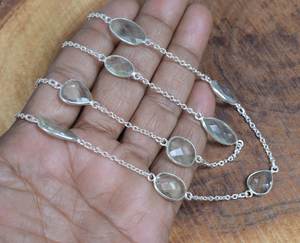 Collier en argent Sterling 925 fait à la main de créateur pierre précieuse améthyste verte naturelle bijoux fins chics pour femmes mariages personnalisés - Product Image 1