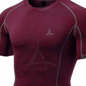 เสื้อยืดรัดรูปสำหรับผู้ชายผ้าสแปนเด็กซ์/ ผ้าโพลีเอสเตอร์ปรับแต่งขนาดได้ออกแบบได้ดีเป็นมิตรต่อสิ่งแวดล้อม - Product Image 5