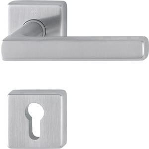 Dallas E1643Z/52KV/52KVS Stainless Steel Rosette <b>Set</b> F69 <b>Square</b> PZ DIN Left/Right D/D HOPPE Door <b>Plates</b> - Product Image 1