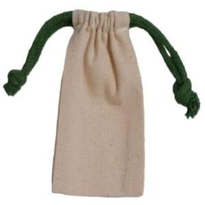 Bolsa con cordón de algodón orgánico 100%, bolsa promocional reciclable de lino de lona de muselina pequeña reutilizable ecológica - Product Image 1