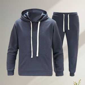 Grand et grand survêtement pour hommes 2 pièces polaire à capuche tenue survêtement décontracté ensemble survêtement survêtement pantalon de survêtement hommes survêtement - Product Image 1